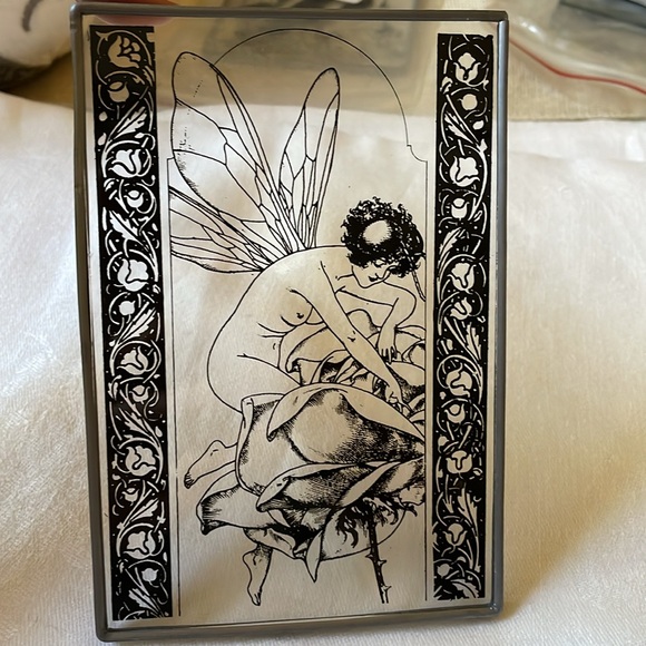 Art Nouveau style glass display part panel 6” x 4” Fairy Fantasy - Picture 8 of 8